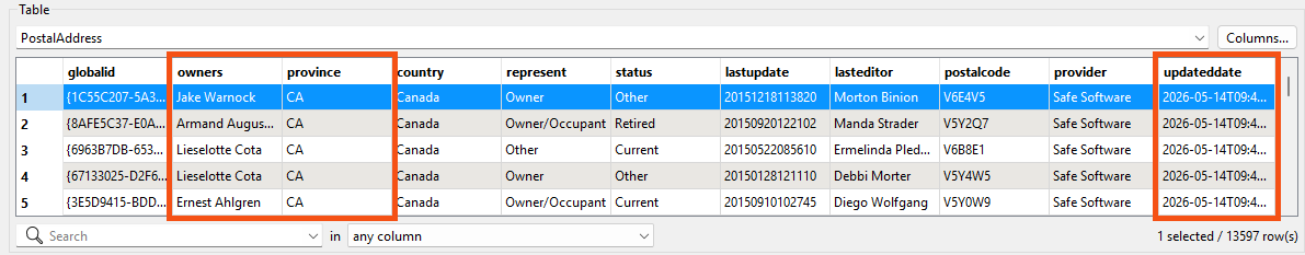 Output data